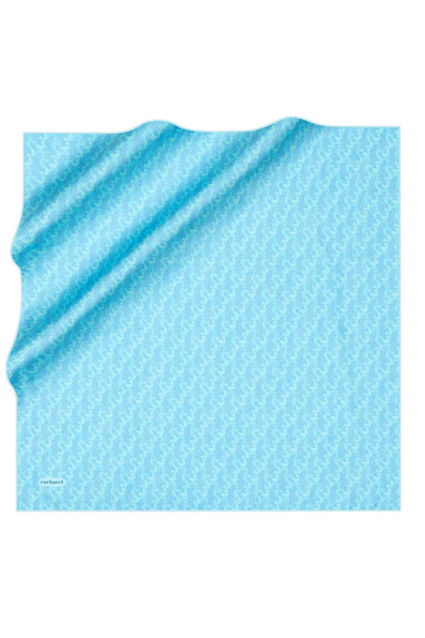 Açık Mavi 90X90 İpek Twill Eşarp - Cacharel