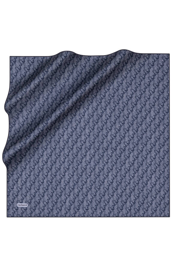 Logo Desenli İpek Twill Eşarp - 1