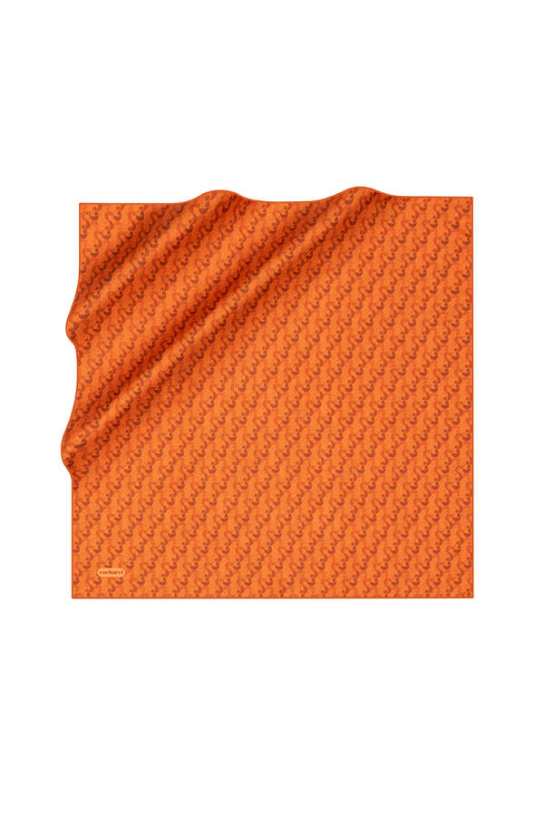 Logo Desenli İpek Twill Eşarp - Cacharel