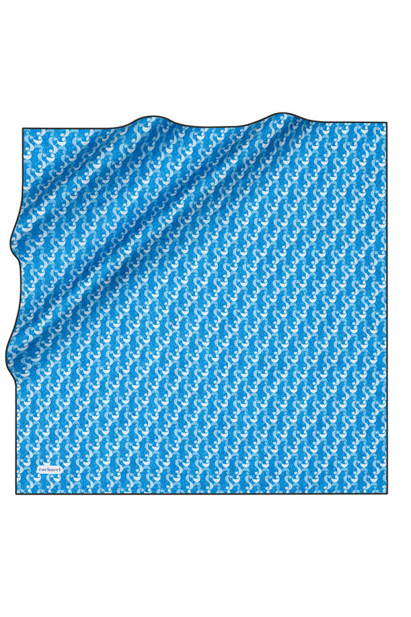 Logo Desenli İpek Twill Eşarp - 1