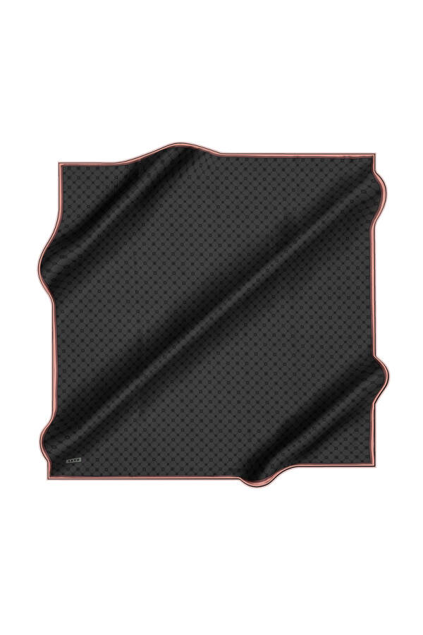 Logo Desenli Aker İpek Krep Saten Eşarp - 2