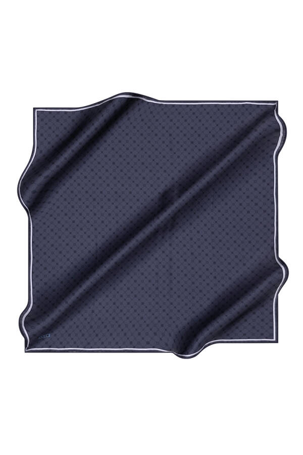Logo Desenli İpek Twill Eşarp - 1