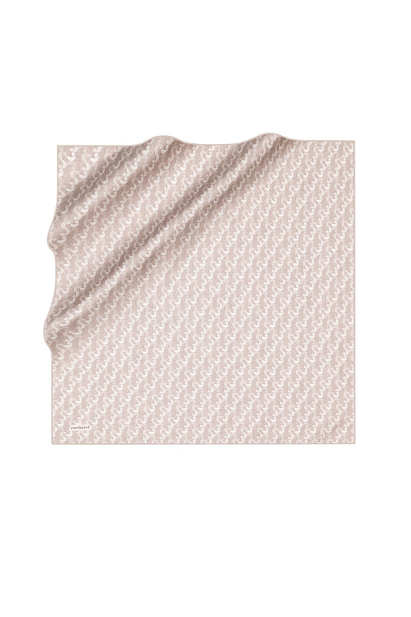 Logo Desenli İpek Twill Eşarp - Cacharel