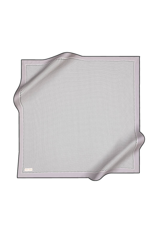 Bej 90X90 İpek Krep Saten Eşarp - 1