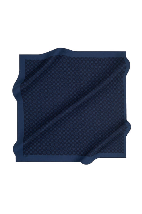 Lacivert 100X100 1090500 ELEGANCE MONOGRAM EŞARP - Aker