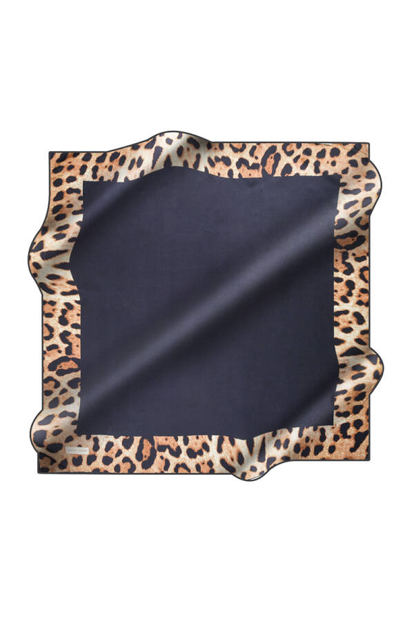Leopar Desenli 90X90 Pierre Cardin Krep Saten Eşarp - 1