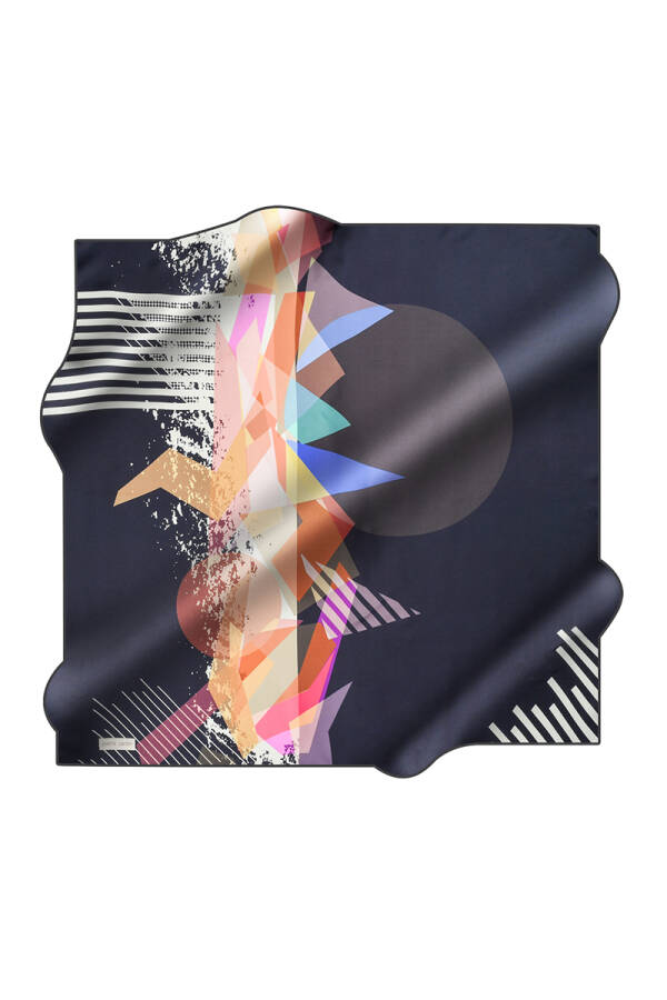 Renkli 90X90 Pierre Cardin Krep Saten Eşarp - 1