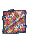 Çiçek Desenli 90X90 İpek Twill Eşarp 