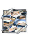Geometrik Desenli 90X90 İpek Twill Eşarp 