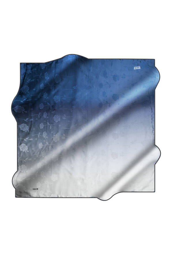 Çiçek Desenli 90X90 İpek Jakar - 1