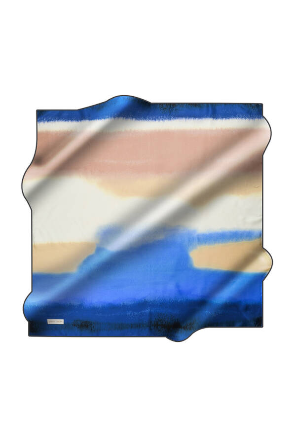 Renkli 90X90 Pierre Cardin Krep Saten Eşarp - 1
