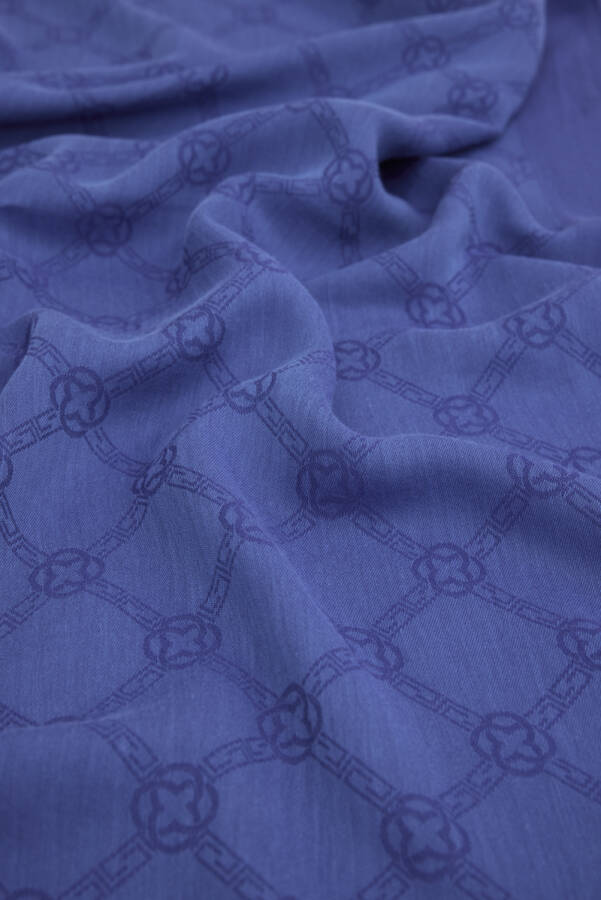 Mavi Pamuk İpek Şal - Aker (1)