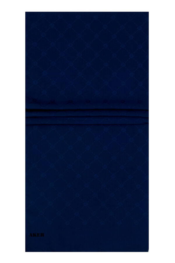 Mavi 70X190 Monogram Şal - Aker