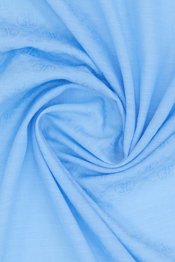 Mavi 75X190 CM K.Pierre Cardin Logolu İpek Koton Jakar Etol - Pierre Cardin (1)