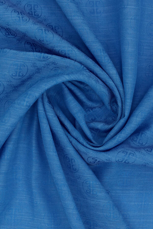 Mavi 75X190 CM K.Pierre Cardin Logolu İpek Koton Jakar Etol - 2