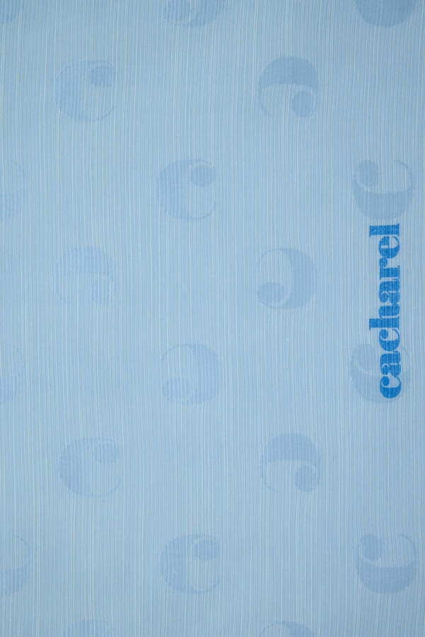 Mavi 75X200 B. Logolu İpek Koton Jakar Şal - 2