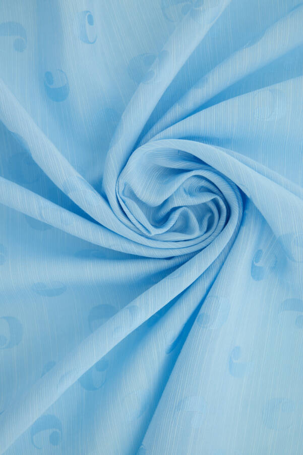 Mavi 75X200 B.Cacharel Logolu İpek Koton Jakar Etol - 3