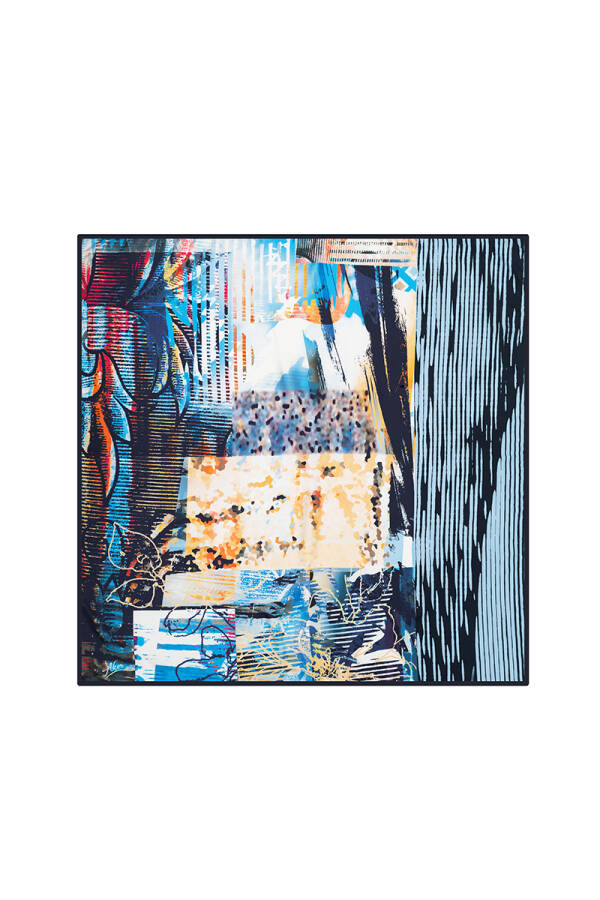 Geometrik Desenli 90X90 Aker Polyester Tivil - 1