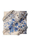Mavi 90X90 İpek Krep Saten Eşarp 