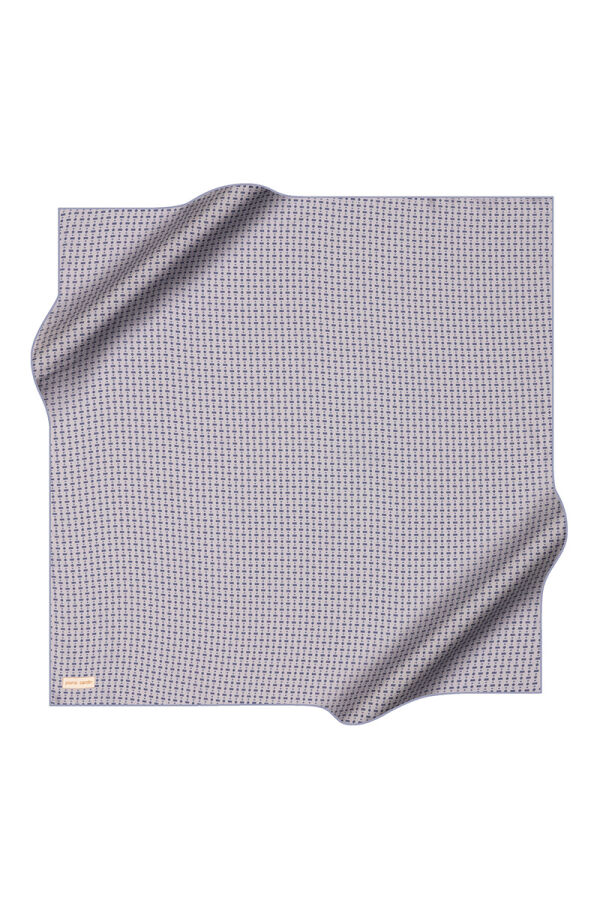 Mavi 90X90 İpek Krep Saten Eşarp - 1