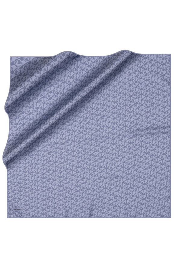 Mavi 90X90 İpek Twill Eşarp - 1