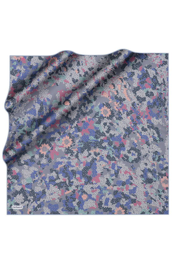 Mavi 90X90 İpek Twill Eşarp - 1