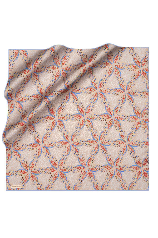 Mavi 90X90 İpek Twill Eşarp - 1