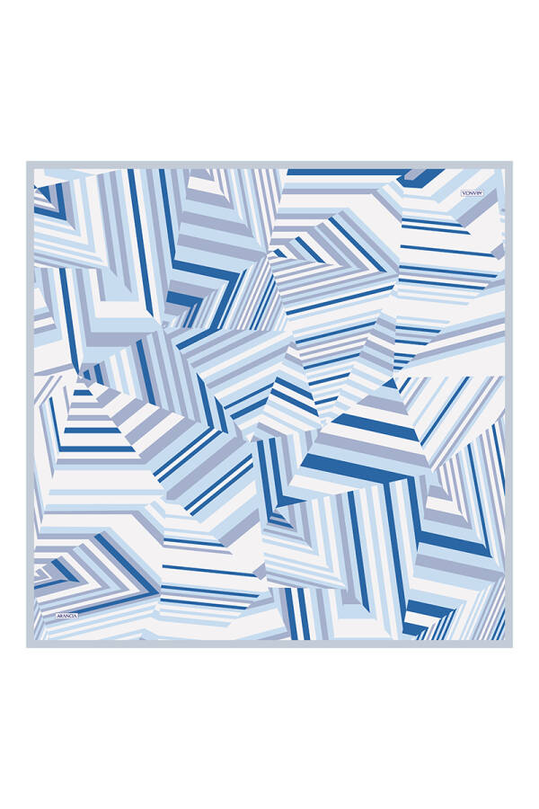 Mavi 90X90 İpek Twill Eşarp - 1