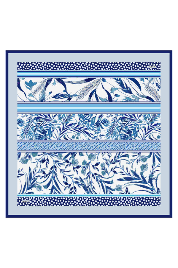 Mavi 90X90 İpek Twill Eşarp - 1