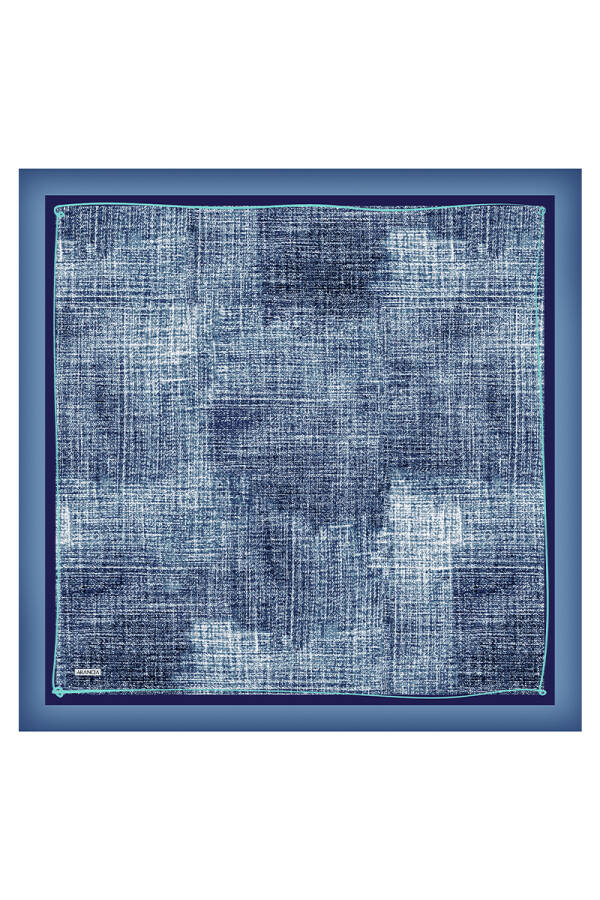 Mavi 90X90 İpek Twill Eşarp - 1