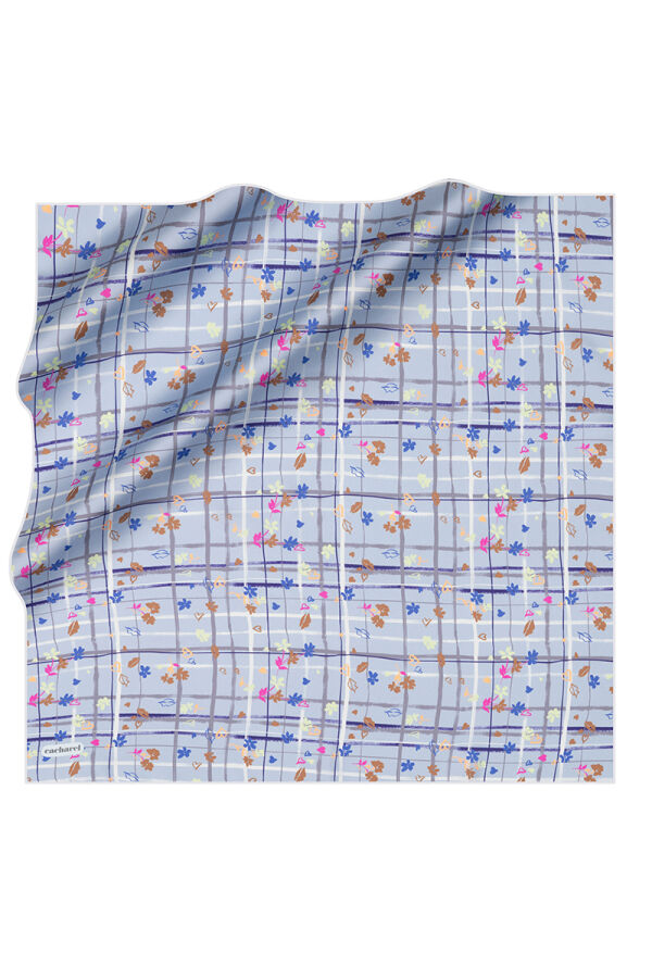 Mavi 90X90 İpek Twill Eşarp - Cacharel