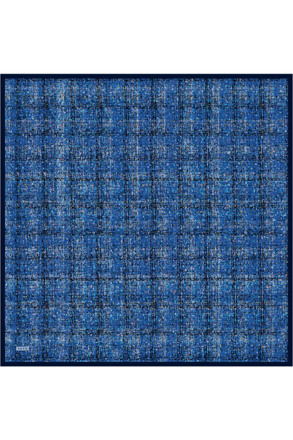Mavi 90X90 İpek Twill Eşarp - 1