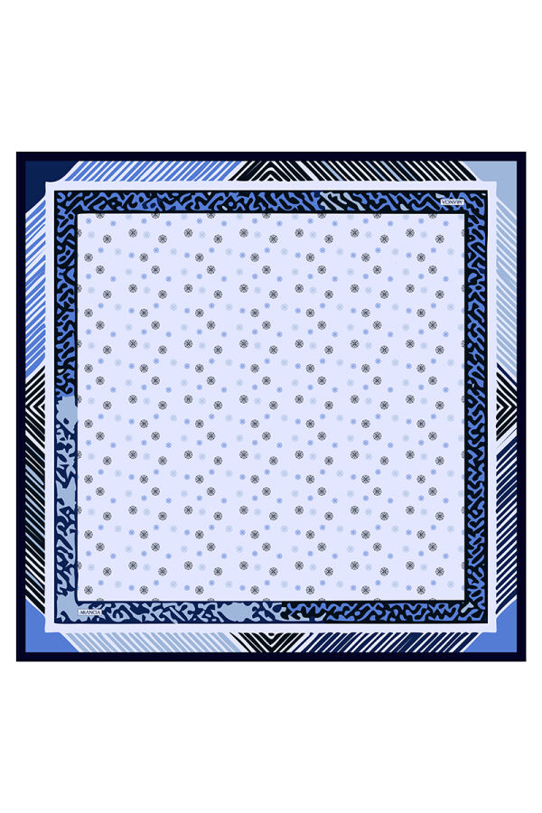 Mavi 90X90 İpek Twill Eşarp - ARANCIA
