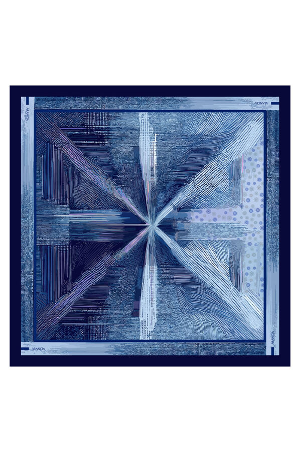 Mavi 90X90 İpek Twill Eşarp - ARANCIA