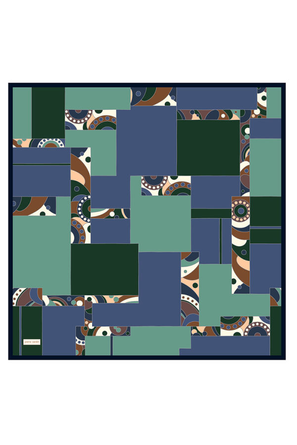 Mavi 90X90 İpek Twill Eşarp - 1