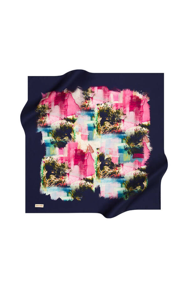 Çiçek Desenli 90X90 Pierre Cardin Tivil Eşarp - 1