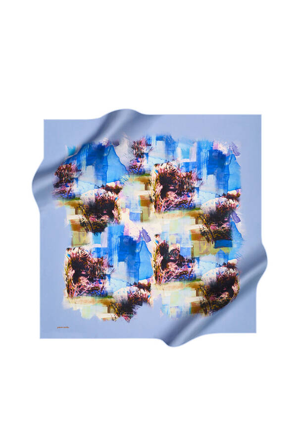 Çiçek Desenli 90X90 Pierre Cardin Tivil Eşarp - 1