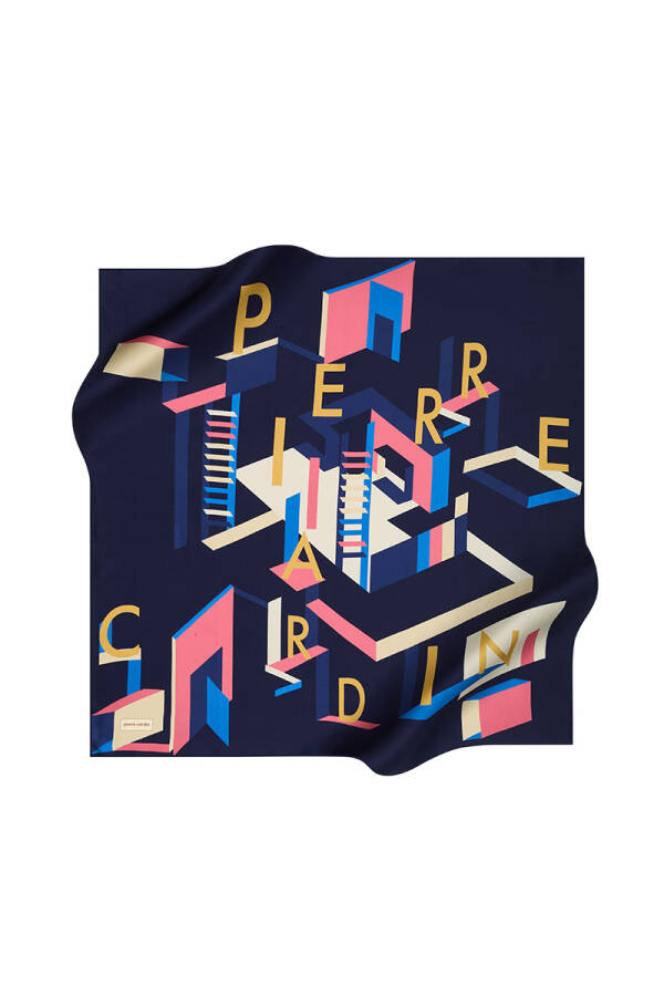 Geometrik Desenli 90X90 Pierre Cardin Tivil Eşarp - 1