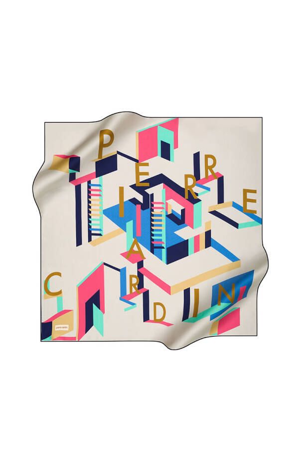 Renkli 90X90 Pierre Cardin Tivil Eşarp - 1