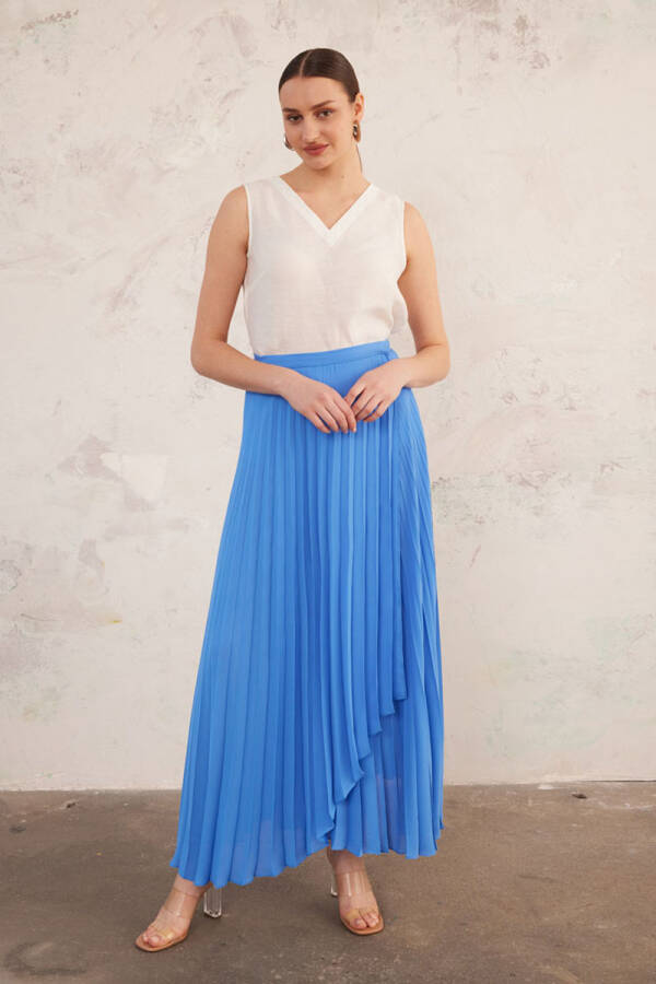 Mavi Anvelop Piliseli Etek - 5