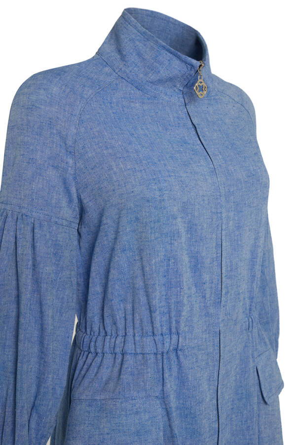 Mavi Büzgü Detaylı Kap - Aker (1)