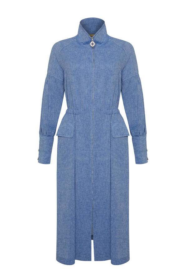 Mavi Büzgü Detaylı Kap - Aker