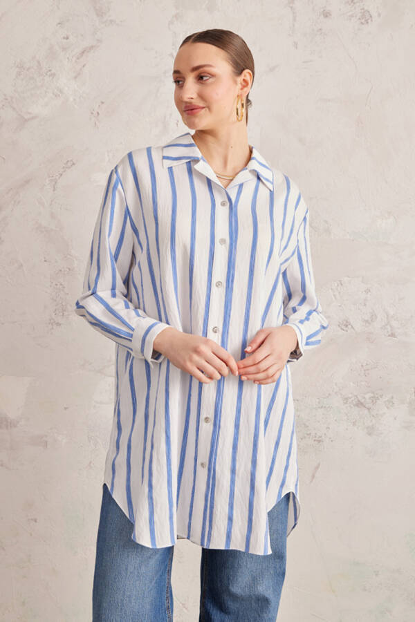 Mavi Çizgili Tunik - 3