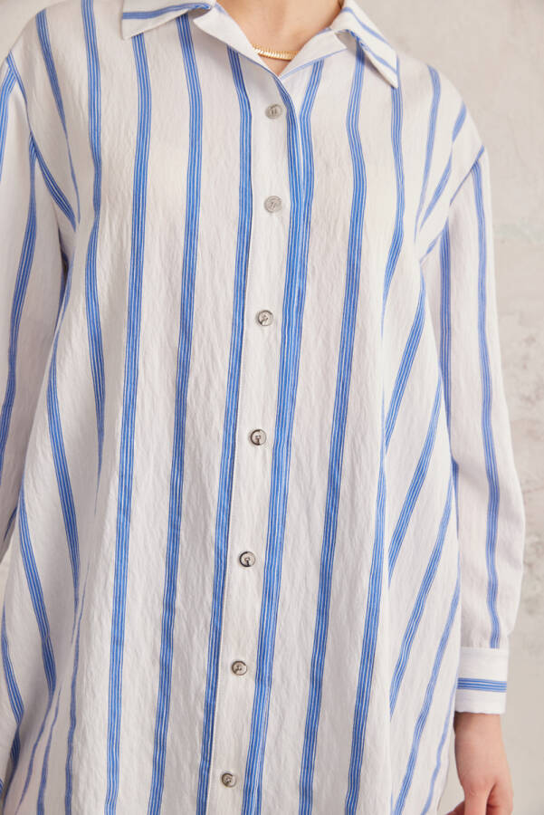 Mavi Çizgili Tunik - 6