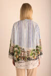 Mavi Desenli , Çizgili Cotton Tunik - 6