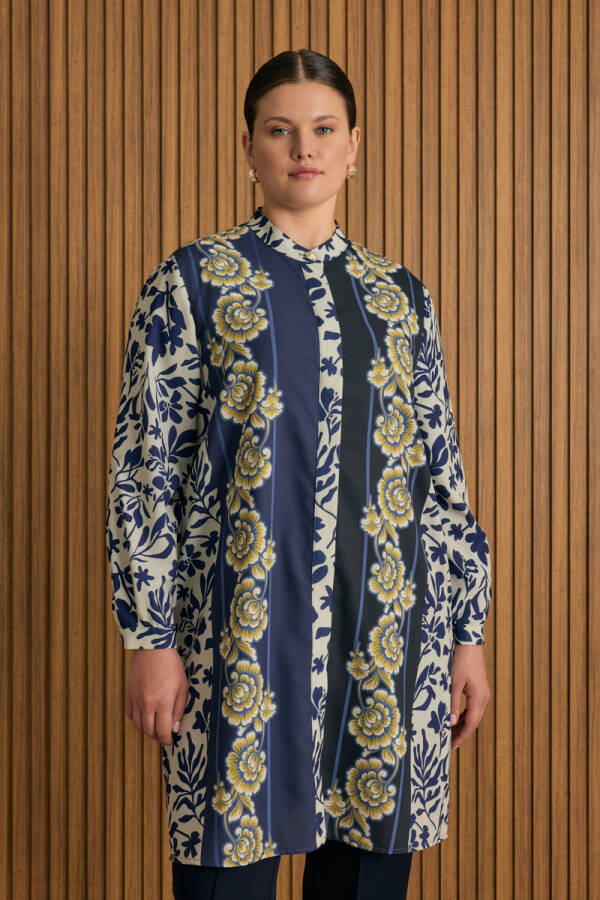 Mavi Desenli Tunik - 3
