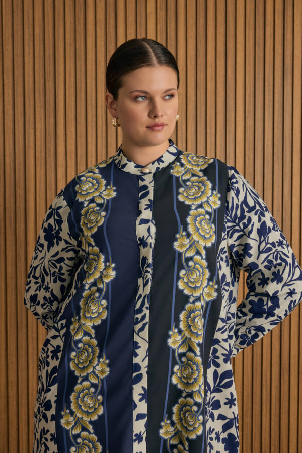 Mavi Desenli Tunik - Aker