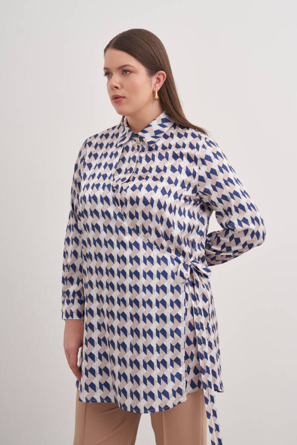 Mavi Desenli Tunik - 4