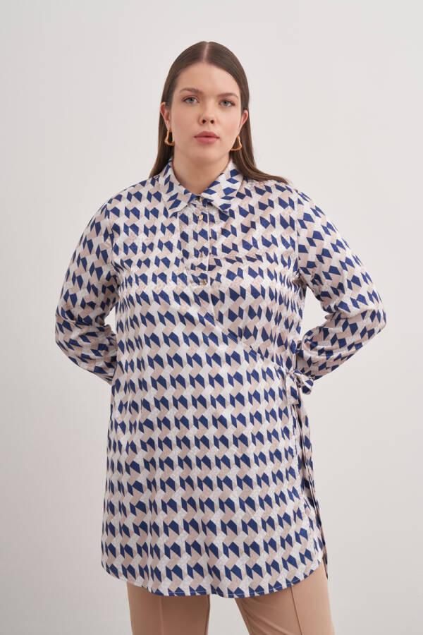 Mavi Desenli Tunik - 5