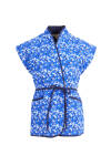 Mavi Desenli Viskon Kapitoneli Yelek - Aker